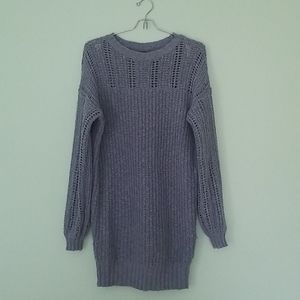 AE mix stitch balloon sleeve sweater dress
